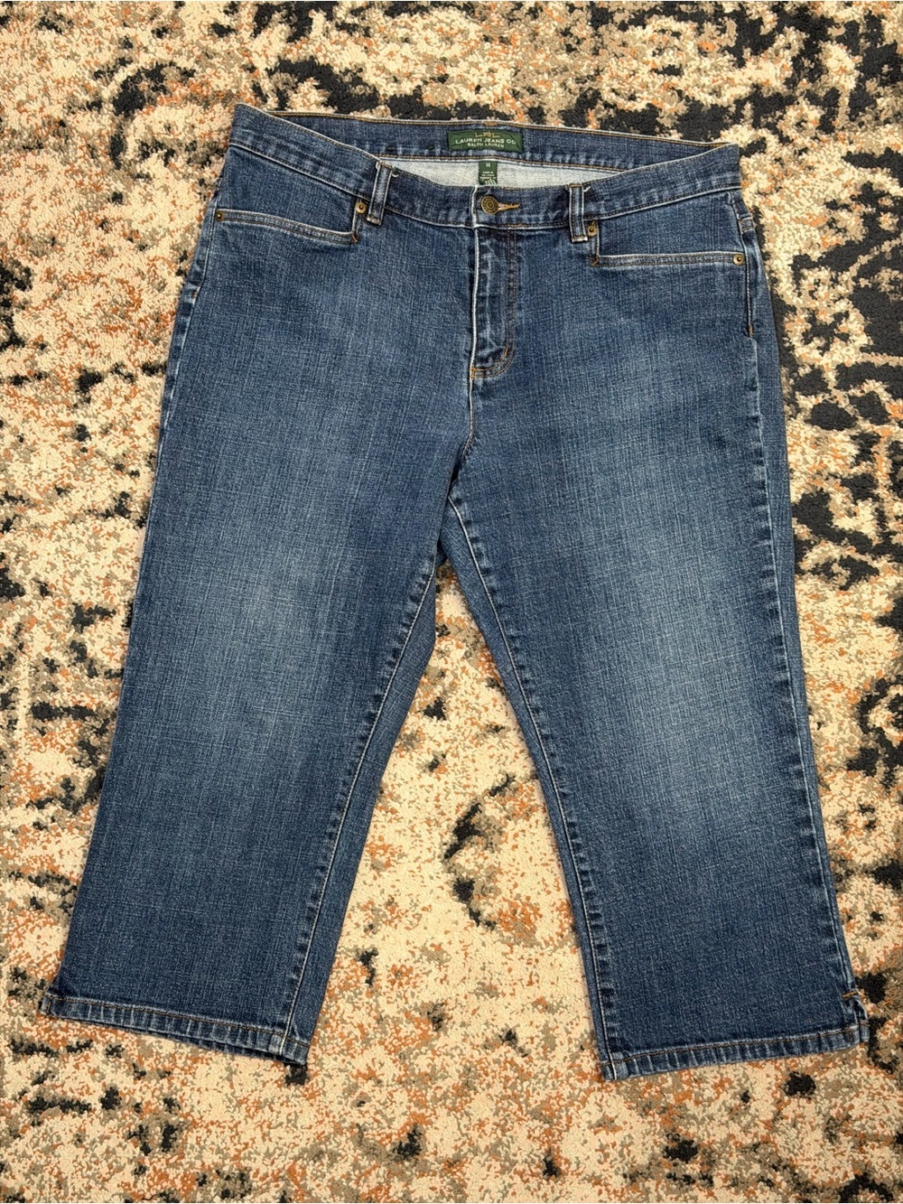 Lauren Ralph Lauren Jeans Co. Vintage Classic Mid-Calf Denim Capri Jeans Size 14 - Picture 2 of 16